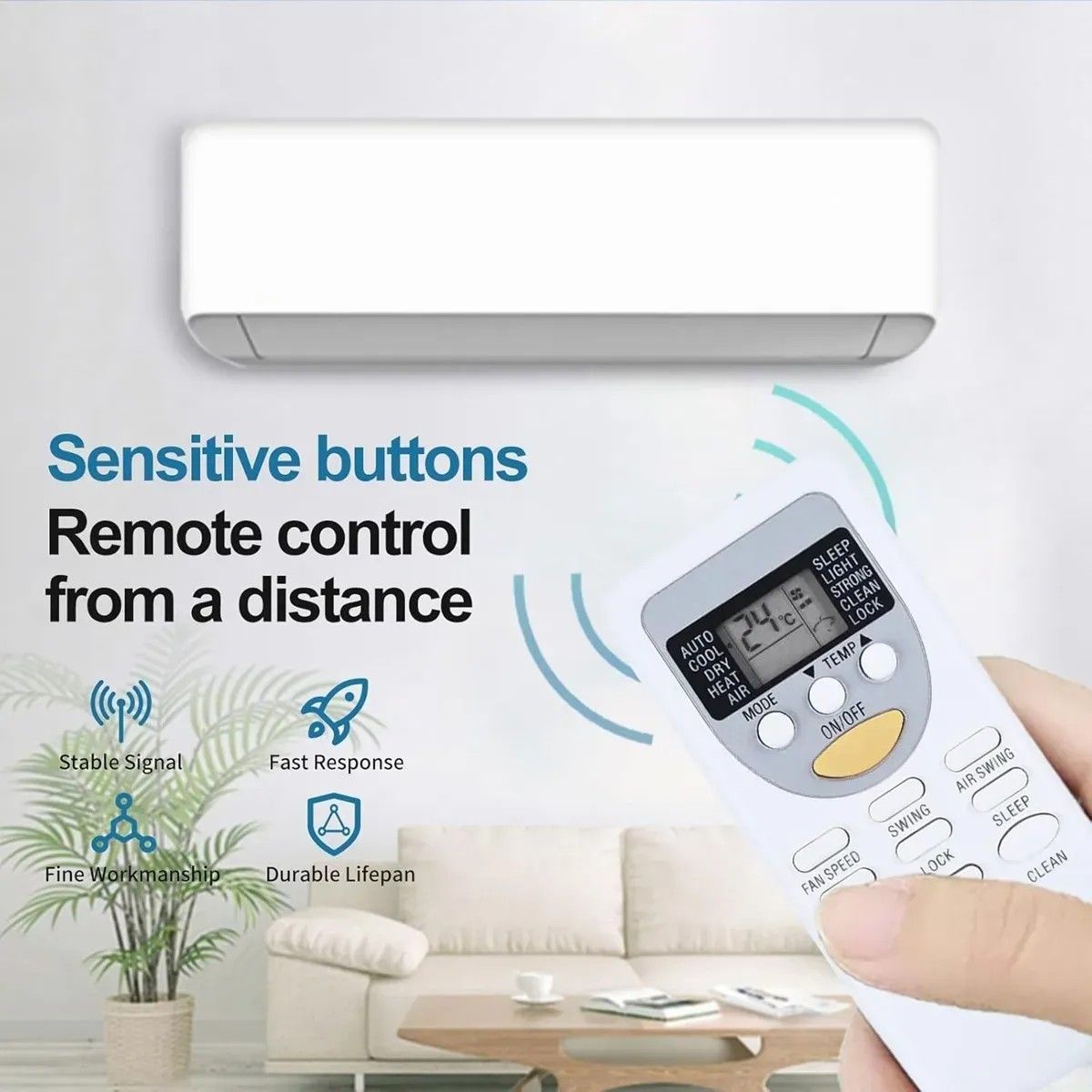 KUANGYE - Control Remoto Aire Acondicionado Split Compatible Con Chigo Khone ZHJT03