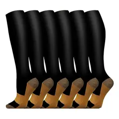 GENERICO - Pack 3 Medias Calcetines Fibra De Cobre Compresión Várices