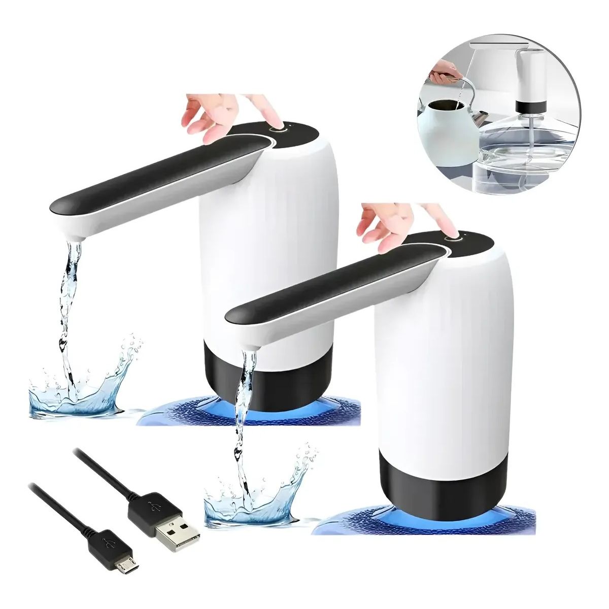KUANGYE - Pack X2 Dispensador Agua Bomba Eléctrica Usb Bidón