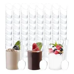 GENERICO - Set 100 Vasos Shot 65ml Postre Plastico Acrilico Desechable