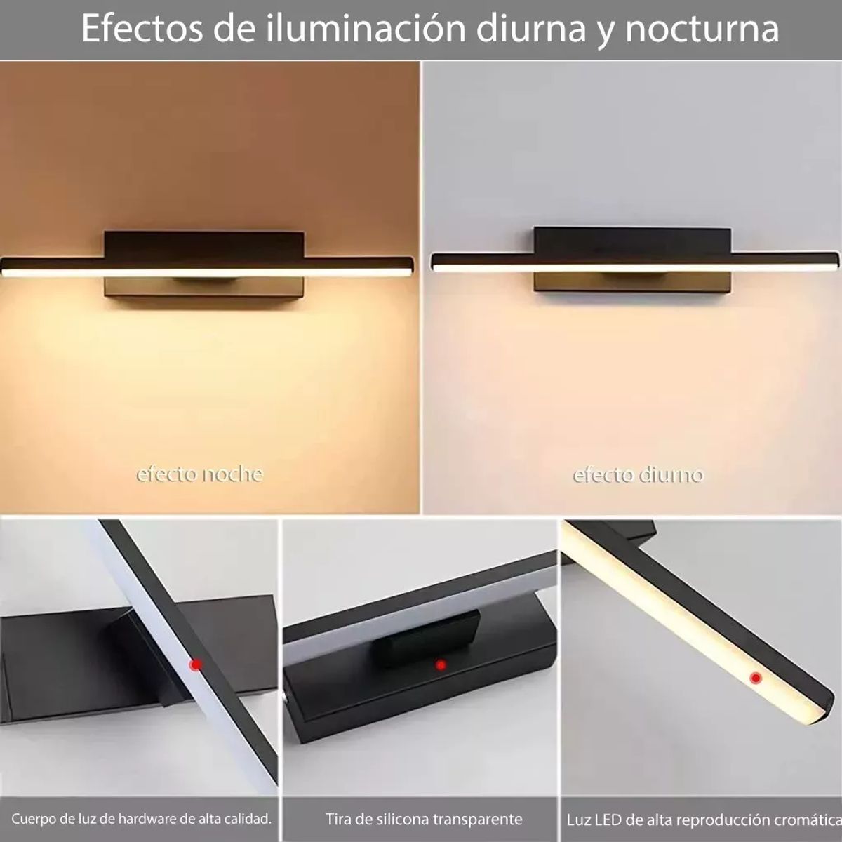 BLUEDREAMER - Aplique Led Para Dormitorio Luz Moderna 30cm Lámpara Arbotante Espejo Dormitorio Pared Baño Luz Led