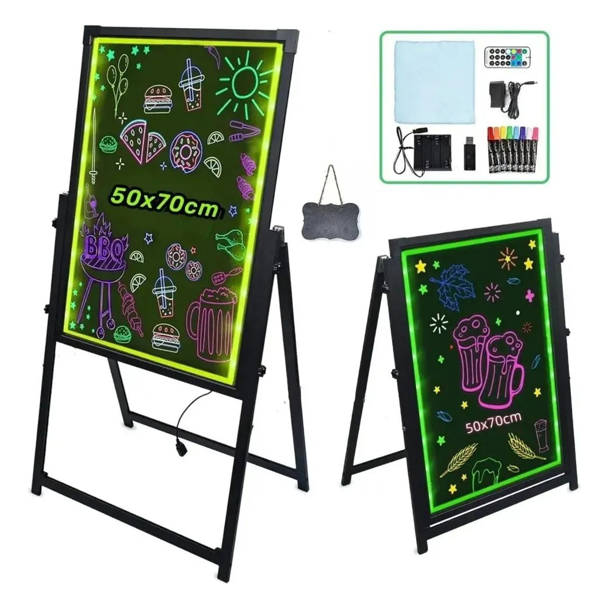METEX - Tablero De Mensajes Restaurante Fluorescente Led 50cm X 70cm