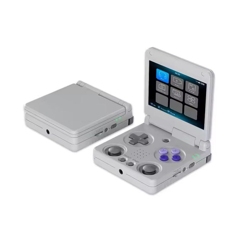 CORRERREY Consola de juegos portátil sistema Linux plegable con IPS y emulador de Joystick Dual hundido Linux