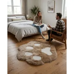 GENERICO - Alfombra Decorativa Forma Pata Gato Suave 70x80cm
