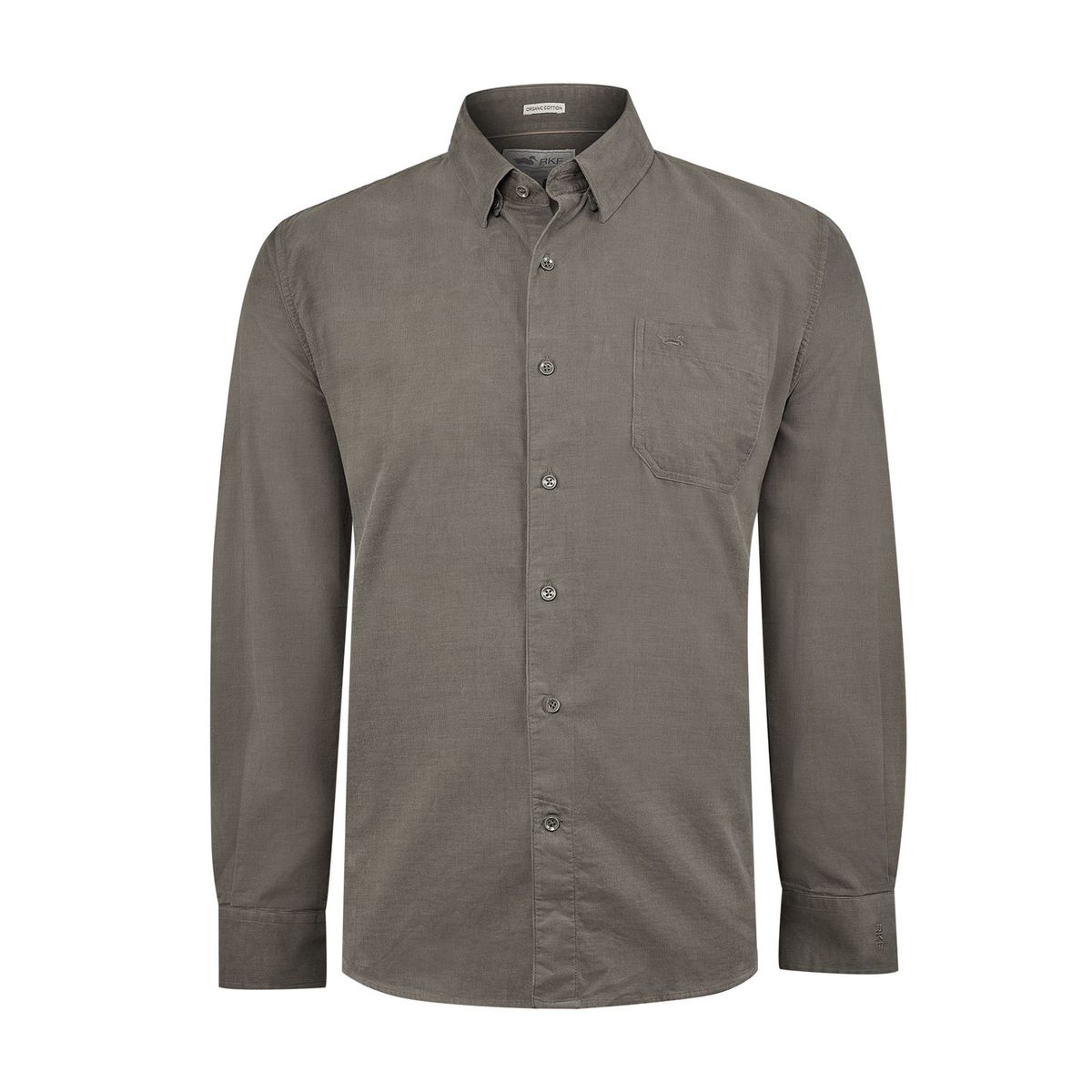 ROCKFORD - Camisa Algodón Orgánico Hombre Corduroy Gris ROCKFORD