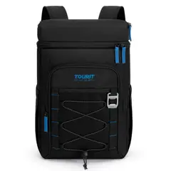 TOURIT - Mochila Térmica Dual Zone 26 latas 20L Impermeable Negro