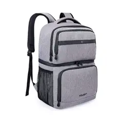 TOURIT - Mochila Térmica Double Deck 30 latas 28L Impermeable Gris