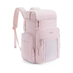 TOURIT - Mochila Térmica Outdoor 30 latas 28L Impermeable Rosado