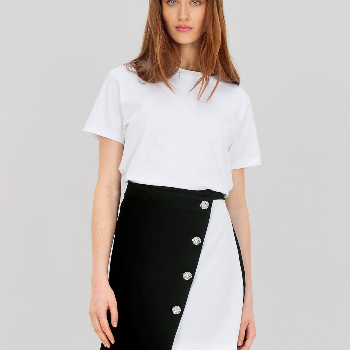 KARL LAGERFELD - Falda con bloque de color y diseño de botones