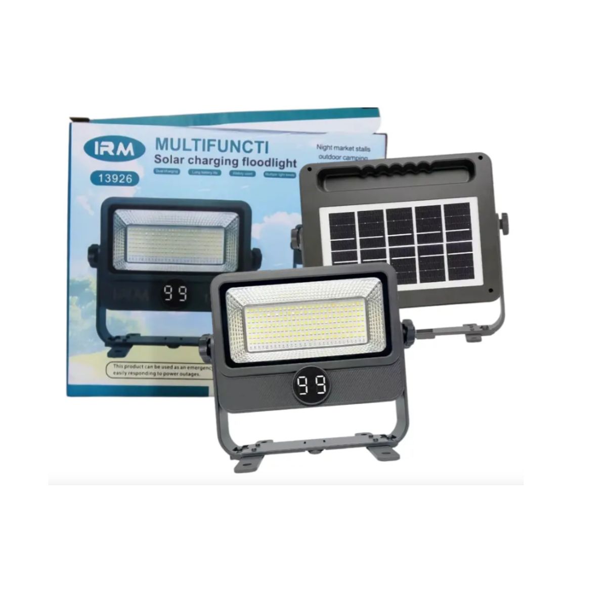 GENERICO - Reflector Solar Multifuncional IP66 para Camping y Emergencia