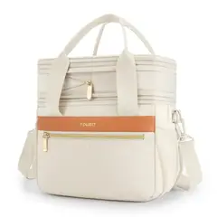 TOURIT - Lonchera Térmica Double Deck 23 latas 13L Expandible Beige