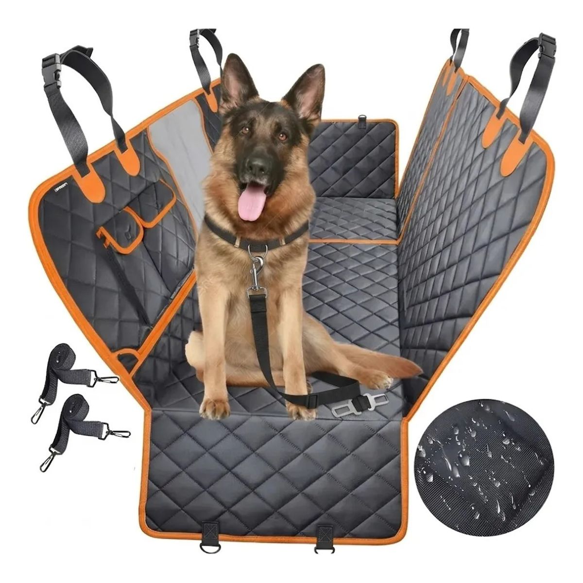 GENERICO - Cubre Asiento Protector Coche Perros Impermeable + Cinturon + Bolso