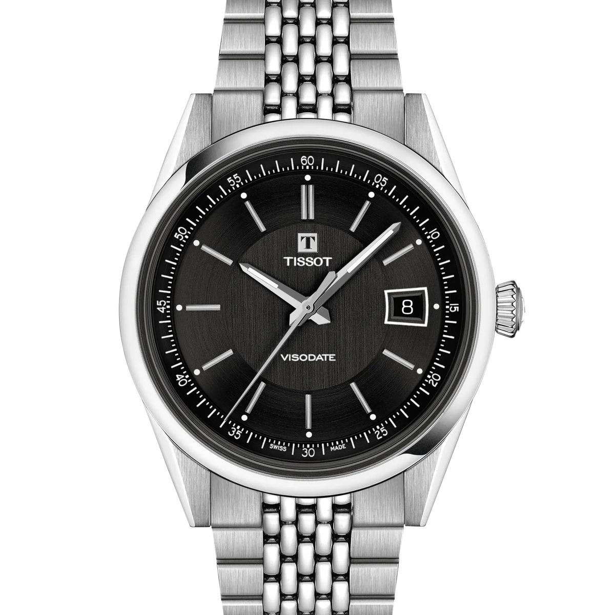TISSOT - Reloj Tissot Visodate 39mm Acero Negro