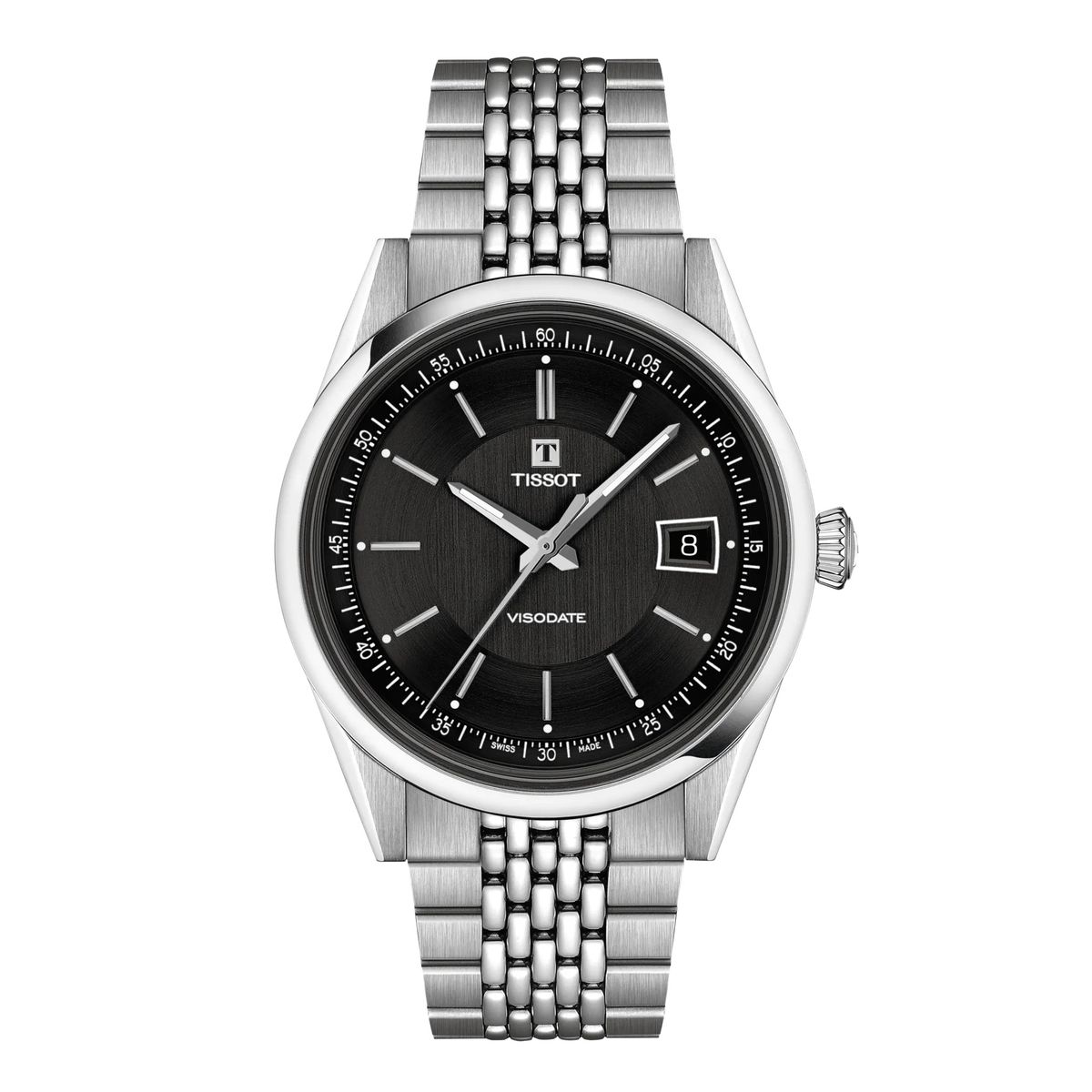 TISSOT - Reloj Tissot Visodate 39mm Acero Negro