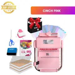 AMERICAN CRAFTS - KIT DE ENCUADERNADORA CICH PINK + 3 PLANNER+ Perforadora Rosa KP02
