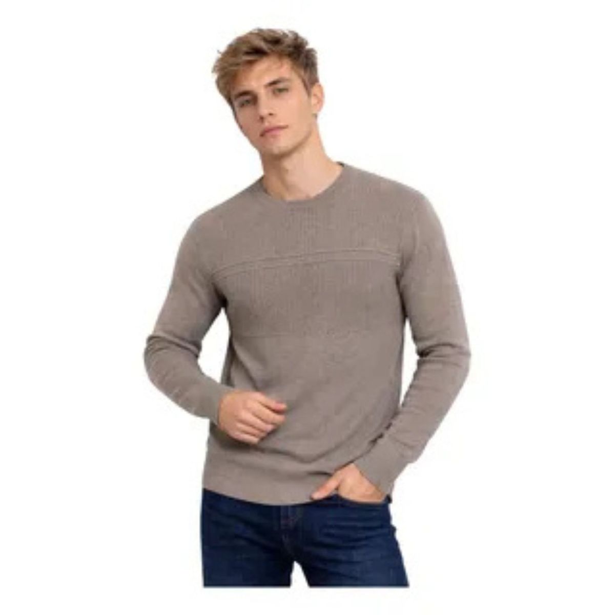 LOOK SHOP - Sweater Hombre Cuello Redondo. Pullover Hilo 7255