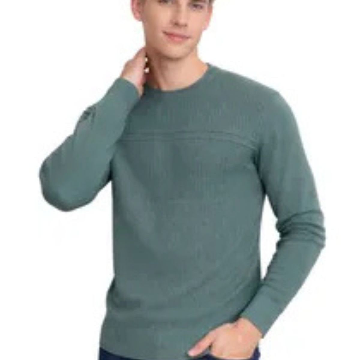 LOOK SHOP - Sweater Hombre Cuello Redondo. Pullover Hilo 7255