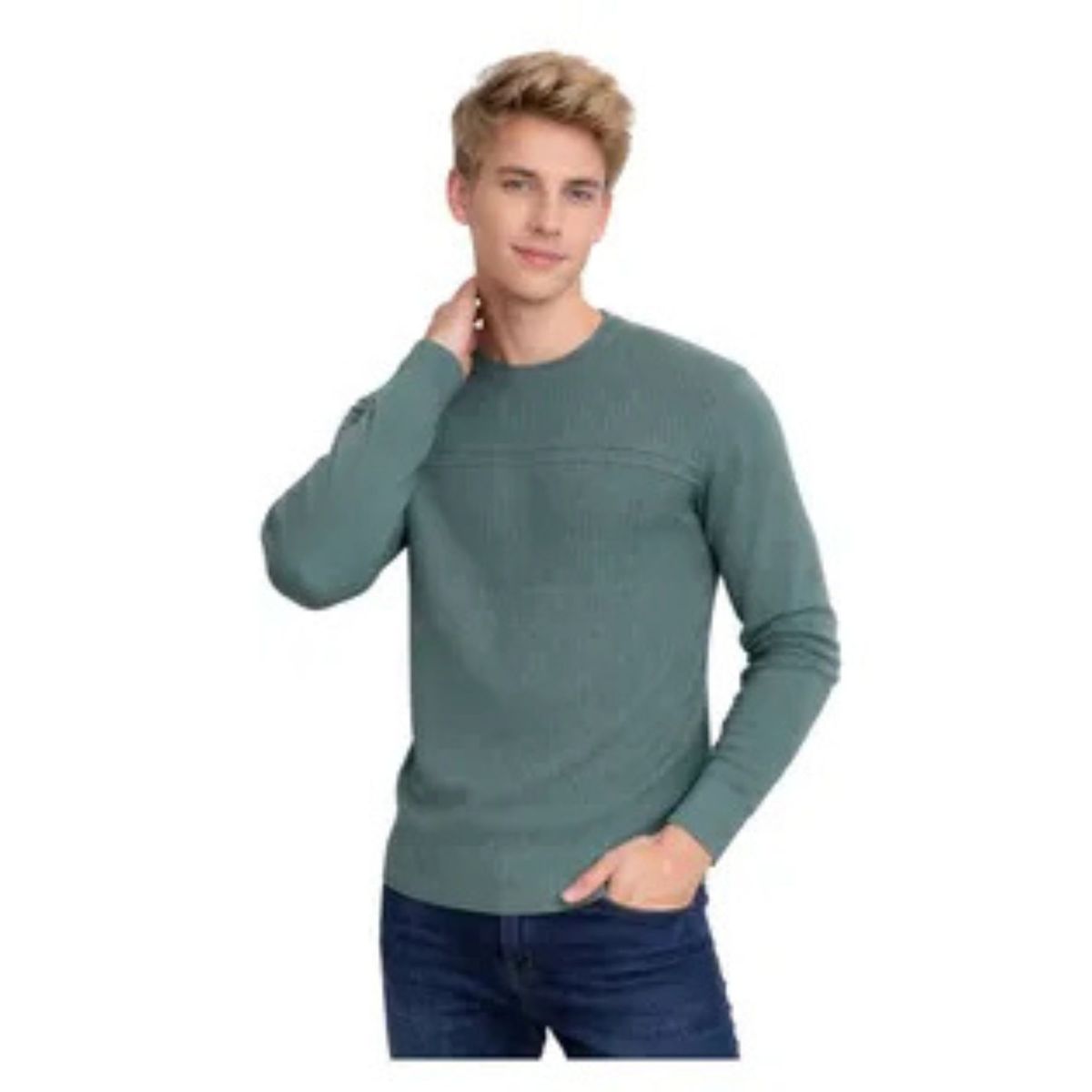 LOOK SHOP - Sweater Hombre Cuello Redondo. Pullover Hilo 7255
