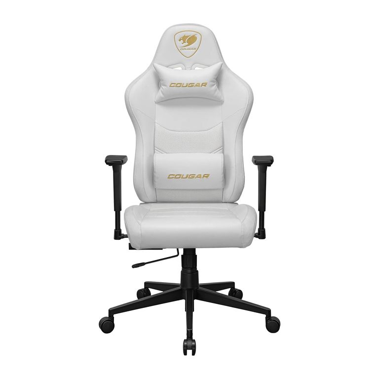 Silla Gamer PRYME White - Cuero PVC Dorado