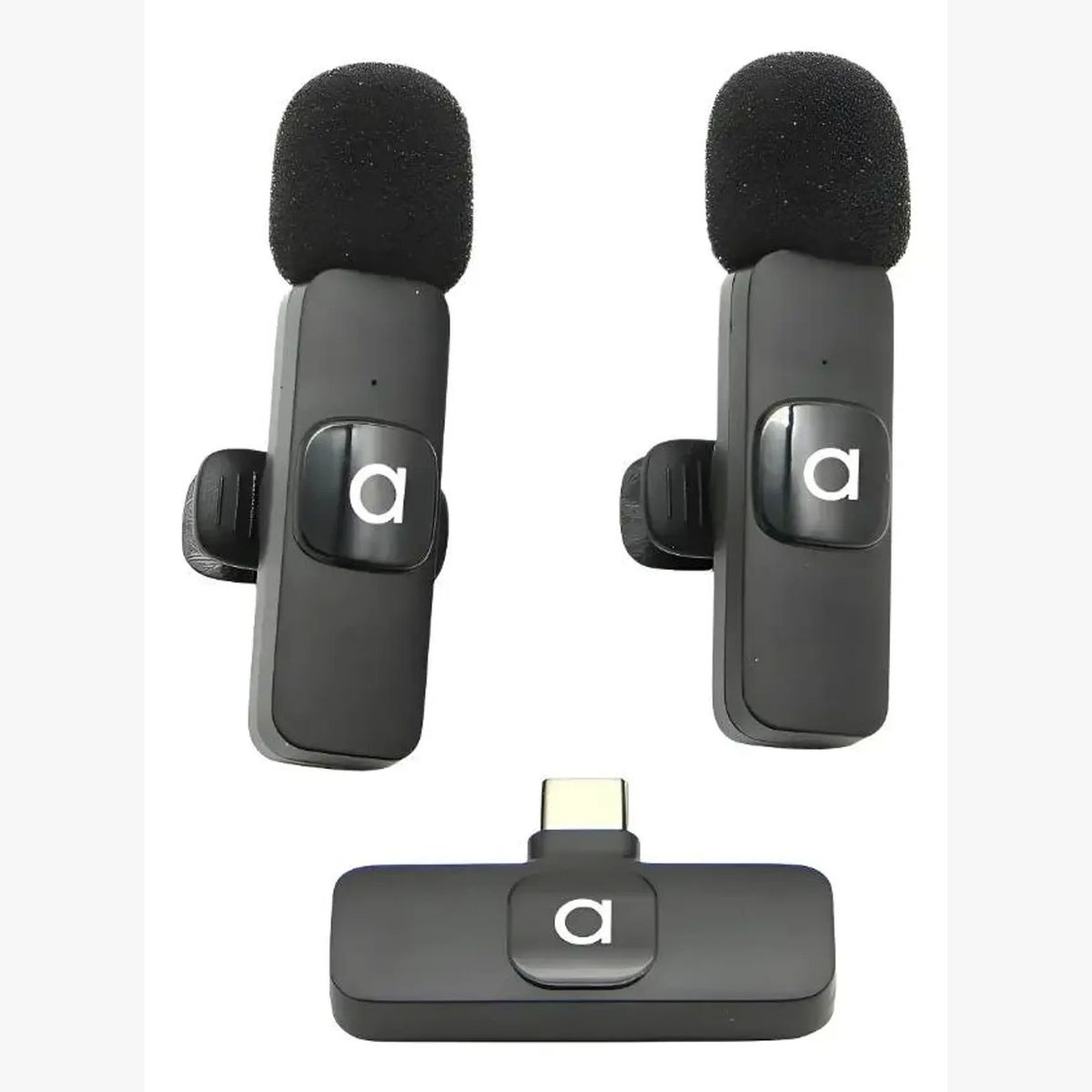 AUDIOLAB - 2 Microfonos Solapa Inalambricos Usb C Smartphone Audiolab Negro