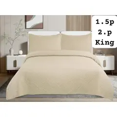 GENERICO - Cobertor Quilts de Verano 2 plazas Cubrecamas Color Beige