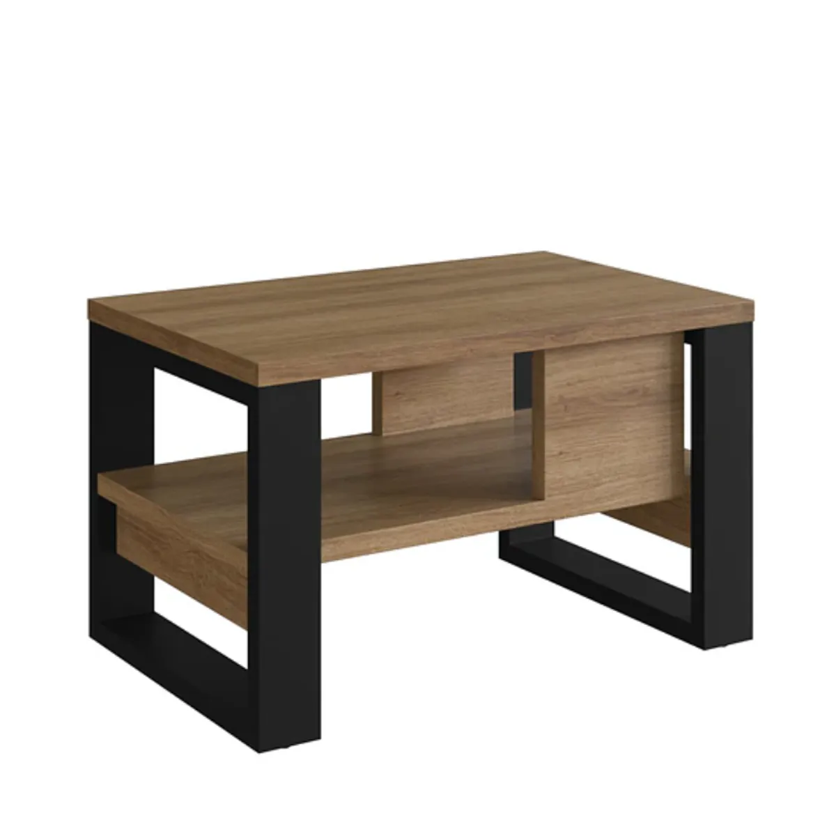 BE DESIGN - Mesa de Centro Moderna Industrial Madera Negro