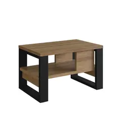 BE DESIGN - Mesa de Centro Moderna Industrial Madera Negro