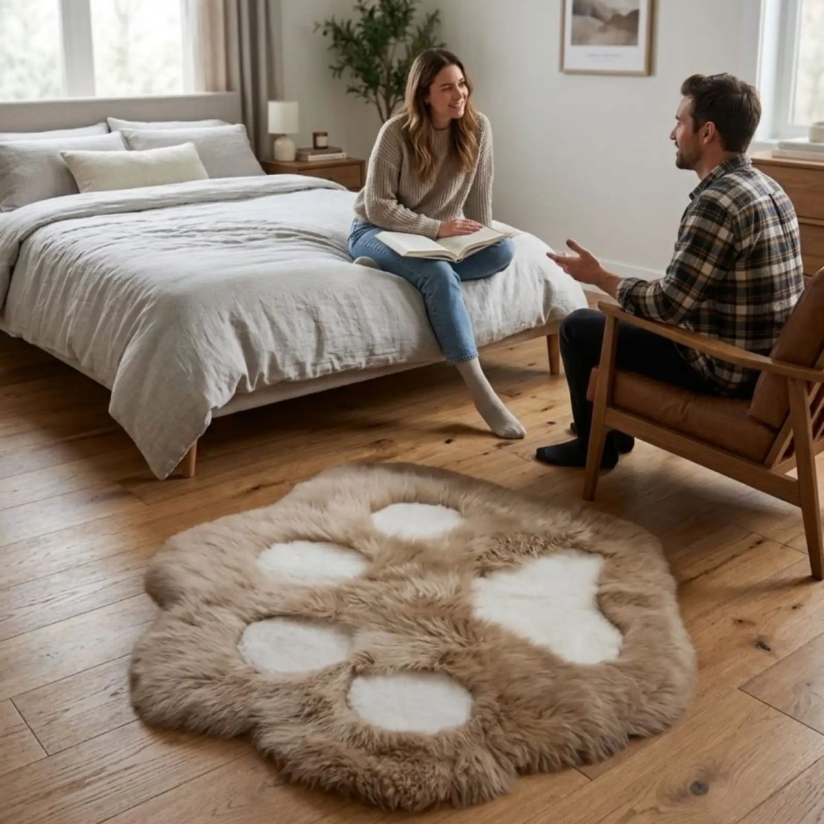 GENERICO - Alfombra Huellita De Gato Ultra Suave Varios Colores 70x80
