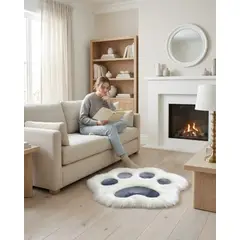 GENERICO - Alfombra Huellita De Gato Ultra Suave Varios Colores 70x80
