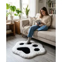 GENERICO - Set de 2 Alfombras Huellita De Gato Ultra Suave Varios Colores 70x80
