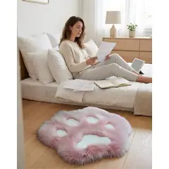 GENERICO - Set de 2 Alfombras Huellita De Gato Ultra Suave Varios Colores 70x80