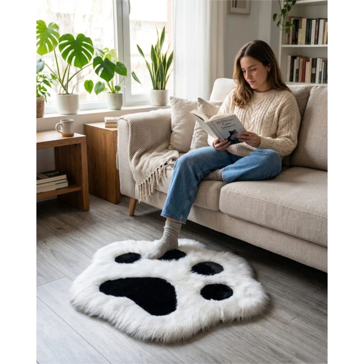 GENERICO - Alfombra Huellita De Gato Ultra Suave Varios Colores 70x80