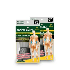 VANTELIN - Pack Doble Faja Lumbar Estabilizadora XL Negra