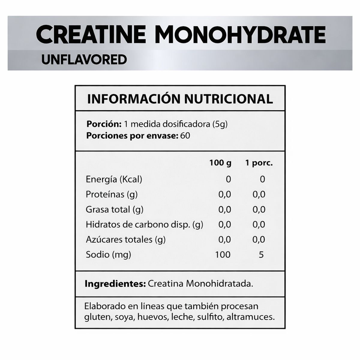GENERICO - Creatina Monohidratada PBX 300 g