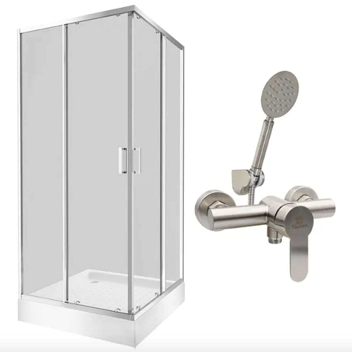 Pack Cabina de ducha 90x90 + Grifería Metálica, marca DOER - Foto Principal