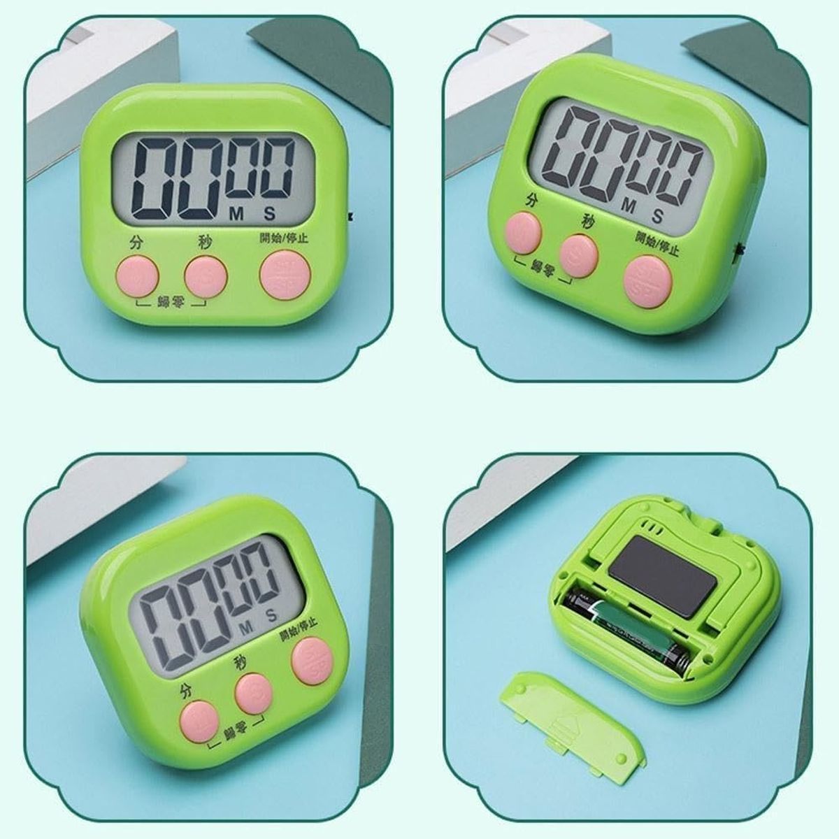 GENERICO - Timer Digital de Cocina Reloj Temporizador color Verde