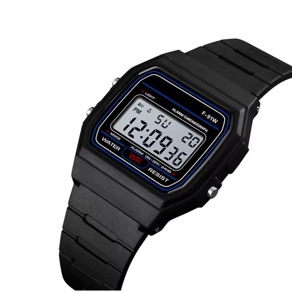 GENERICO - Reloj Digital Cuadrado LED Deportivo Unisex Correa Silicona Negro