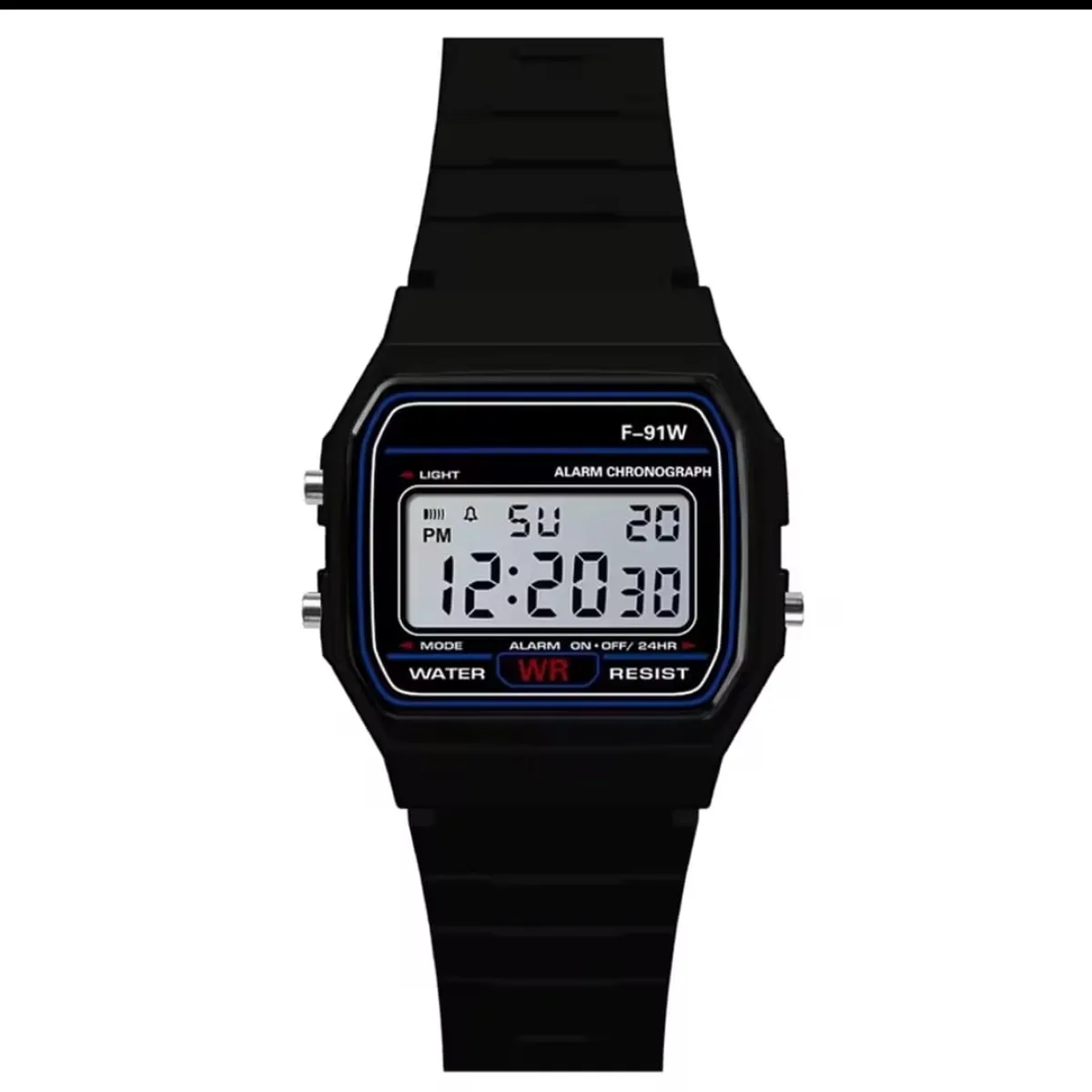 GENERICO - Reloj Digital Cuadrado LED Deportivo Unisex Correa Silicona Negro