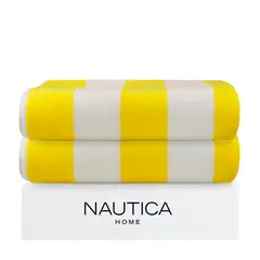 NAUTICA - 2 Toallas de Playa 100% algodón 163x81cm CABANA amarilla