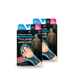 VANTELIN - Pack Doble Thumb Armor Muñequera Para Gamers Talla S-M Neon Blue