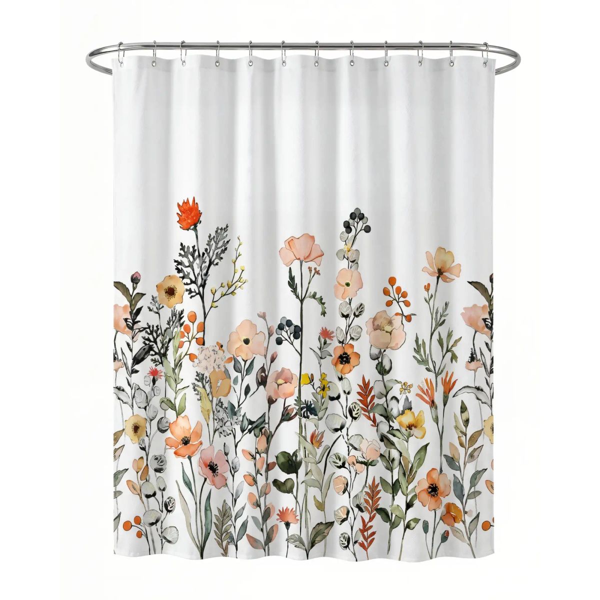 GENERICO - CORTINA DE BAÑO DE TELA IMPERMEABLE MAS FORRO CON DISEÑO FLOREADO F3