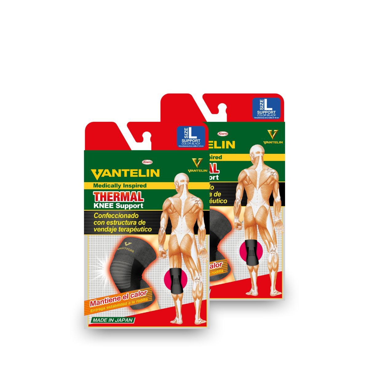 VANTELIN - Pack Doble Rodillera Thermal Vantelin L Negra