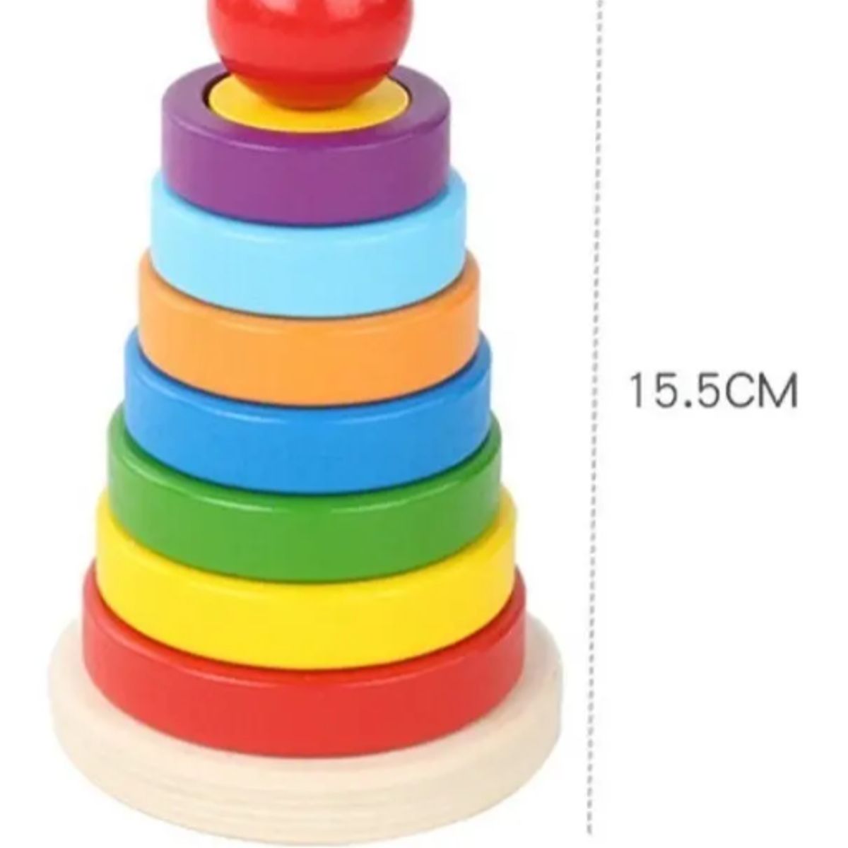 GENERICO - Juego Apilable Arcoiris Madera Torre Encaje Niños