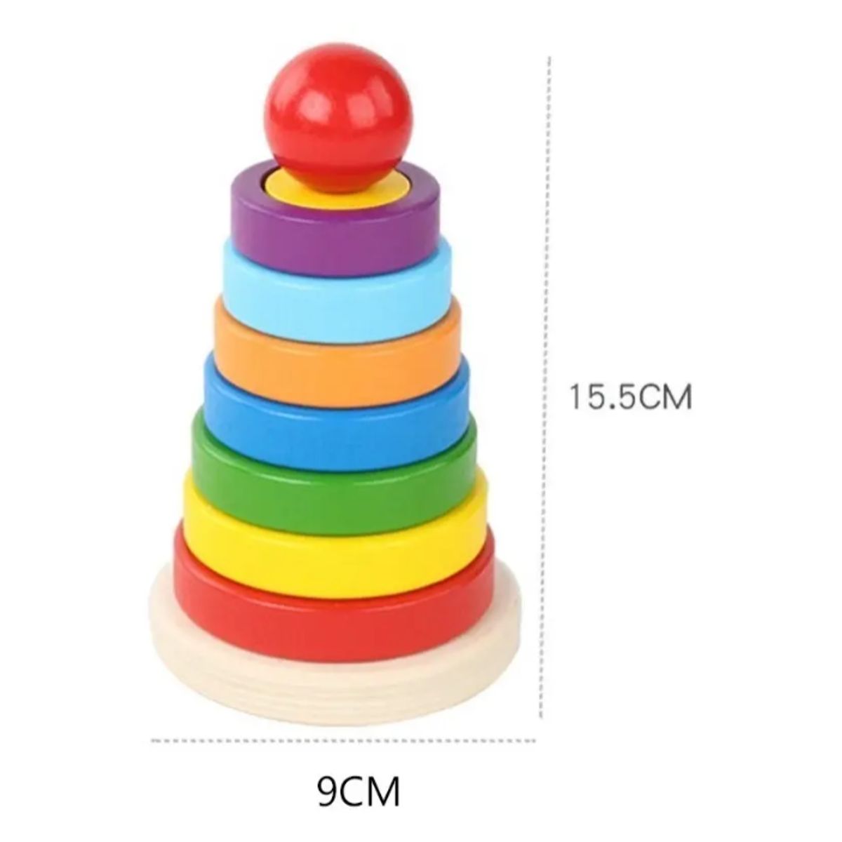 GENERICO - Juego Apilable Arcoiris Madera Torre Encaje Niños