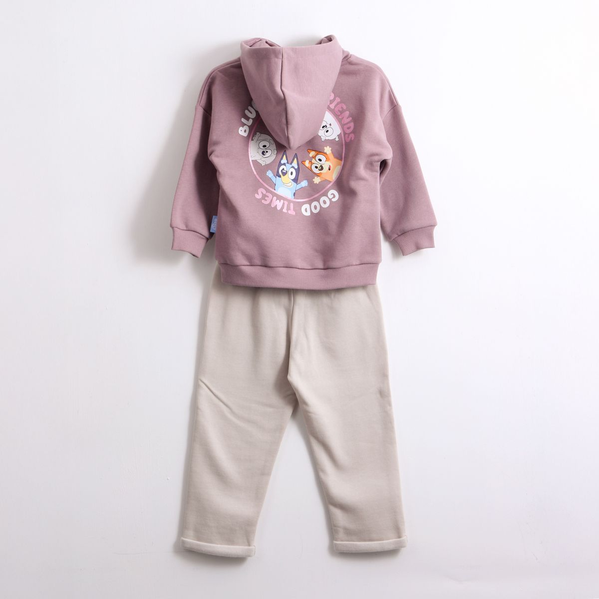 BLUEY - Conjunto Buzo Niña Hoodie Back Print Morado Bluey