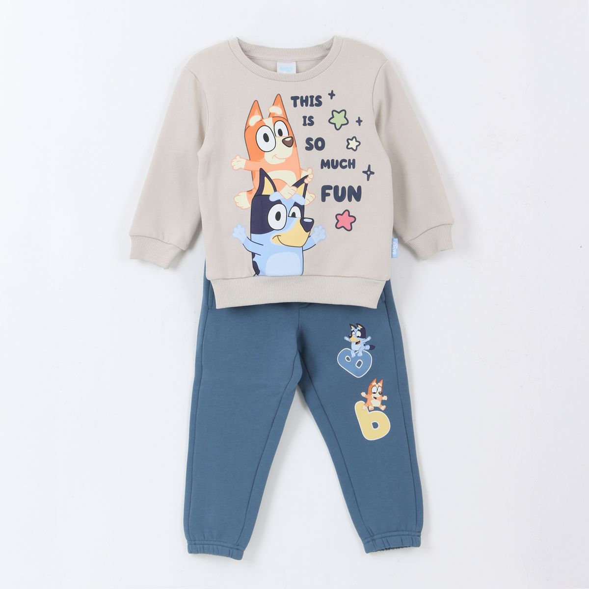 BLUEY - Conjunto Buzo Niño Fun Beige Bingo & Bluey