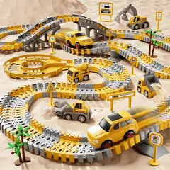 OEM - Pista De Auto Para Niño Bloque Vehículo Educativo Amarillo