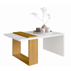 BE DESIGN - Mesa de Centro Nórdica Boho Blanco Miel