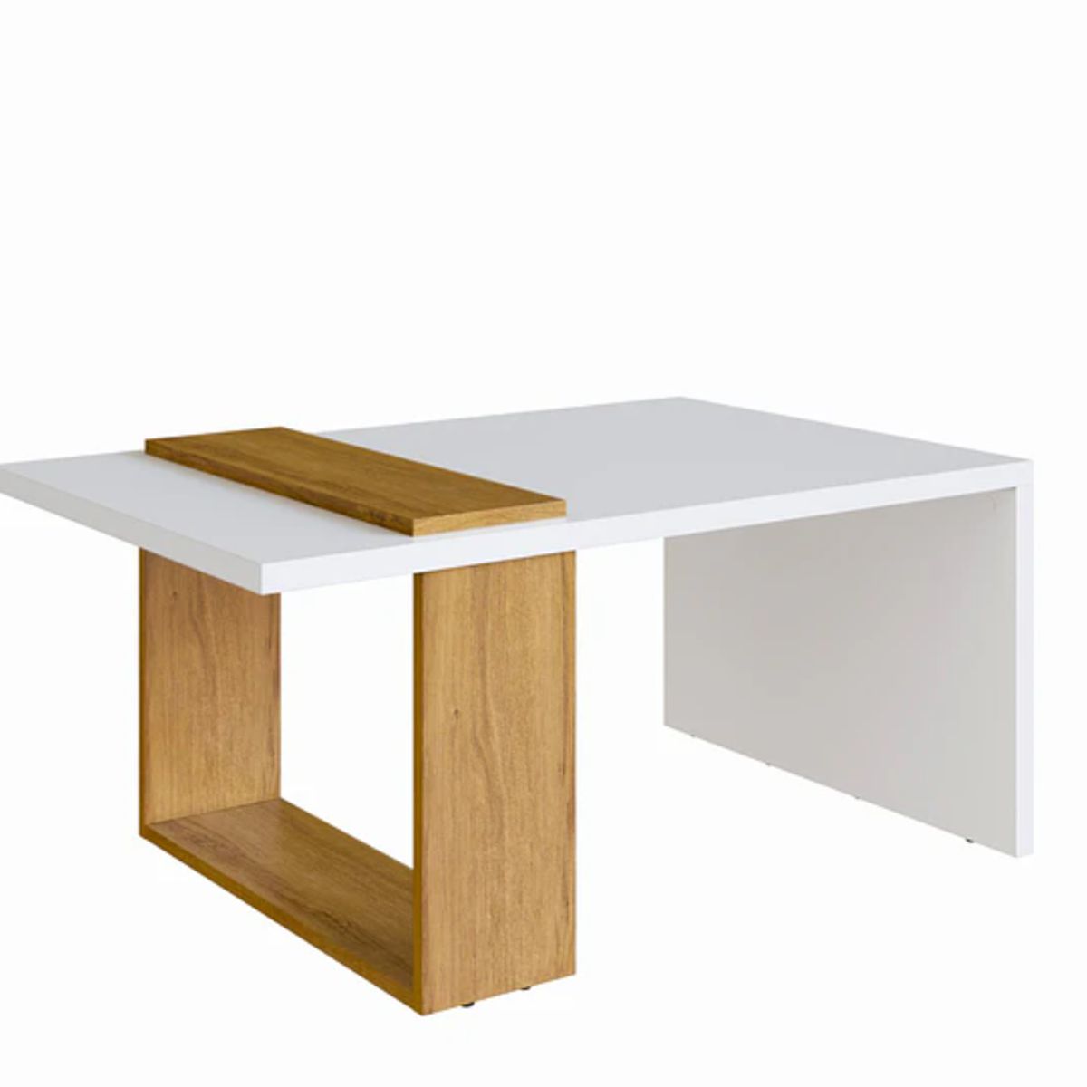 BE DESIGN - Mesa de Centro Nórdica Boho Blanco Miel
