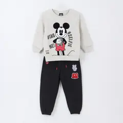 DISNEY - Conjunto Buzo Niño Selfie Mickey Mouse Blanco